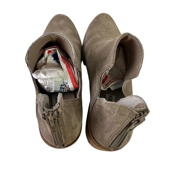 Steve Madden Lancaster Womens Taupe Gray Suede Leather Ankle Boots Booties sz 8 - Picture 10 of 16